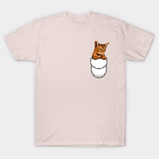 Funny Abyssinian Pocket Cat T-Shirt